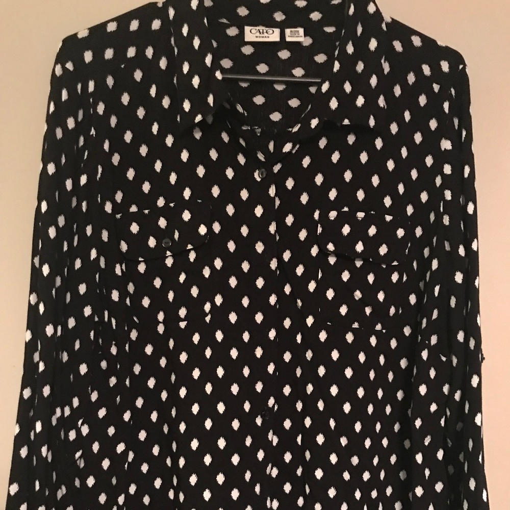 Black/White Polka Dot Blouse